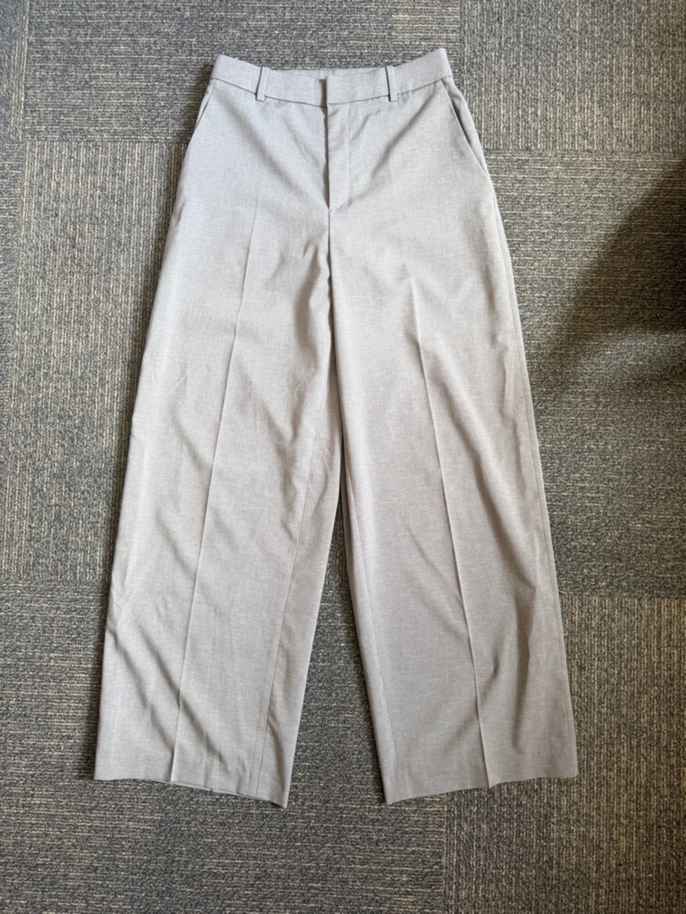 Uniqlo Light Gray Wide Leg Trousers